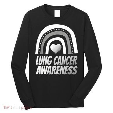 Proud Lung Cancer Rainbow Warrior Survivor Long Sleeve Shirt