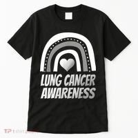 Proud Lung Cancer Rainbow Warrior Survivor Tall T-Shirt thumb 0