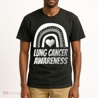Proud Lung Cancer Rainbow Warrior Survivor Tall T-Shirt thumb 2
