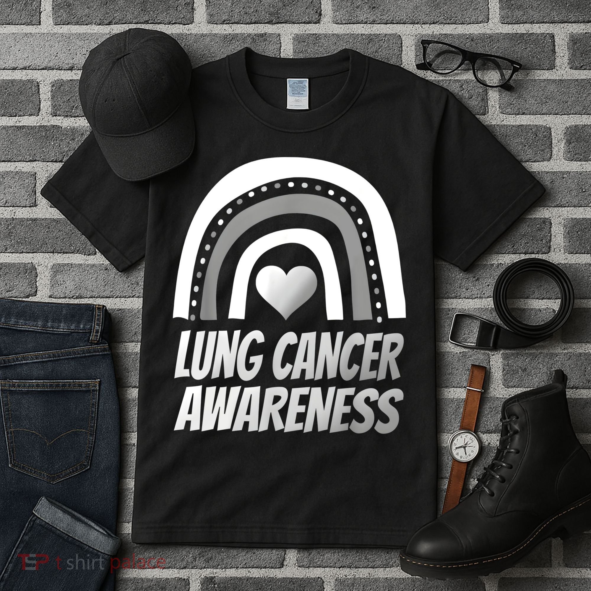 Proud Lung Cancer Rainbow Warrior Survivor Tall T-Shirt