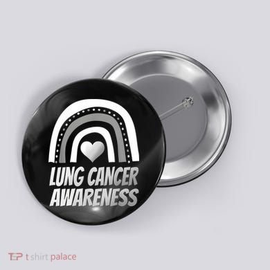 Proud Lung Cancer Rainbow Warrior Survivor Button