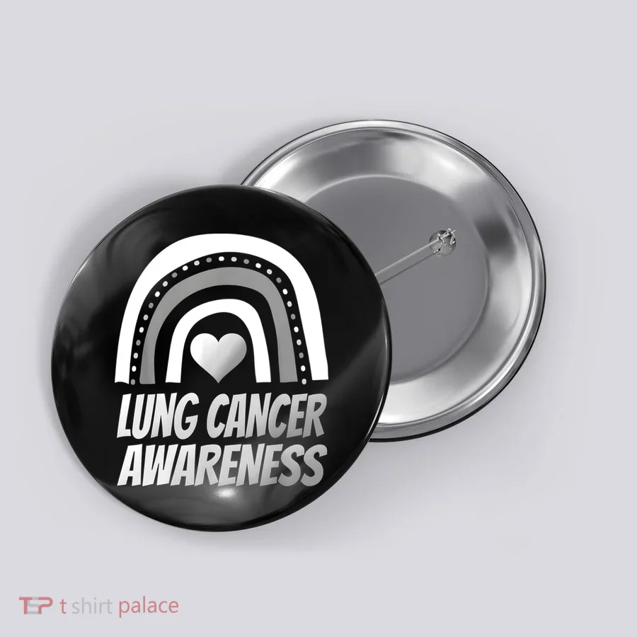Proud Lung Cancer Rainbow Warrior Survivor Button