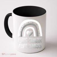 Proud Lung Cancer Rainbow Warrior Survivor Coffee Mug thumb 0
