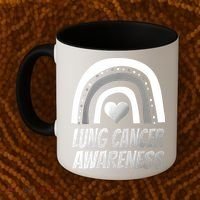Proud Lung Cancer Rainbow Warrior Survivor Coffee Mug thumb 2