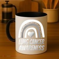 Proud Lung Cancer Rainbow Warrior Survivor Coffee Mug thumb 4