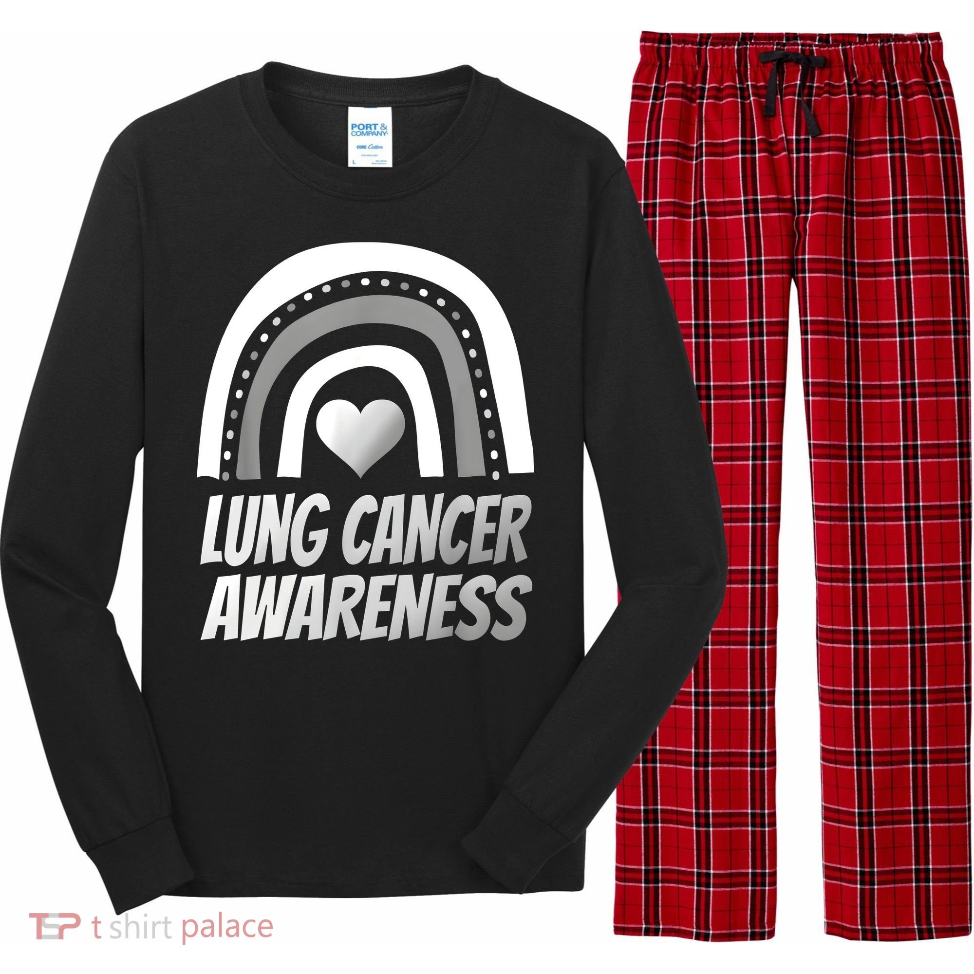 Proud Lung Cancer Rainbow Warrior Survivor Long Sleeve Pajama Set