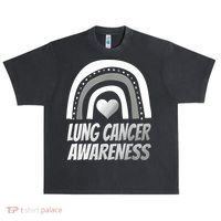 Proud Lung Cancer Rainbow Warrior Survivor Urban Oversized Heavyweight T-Shirt thumb 0