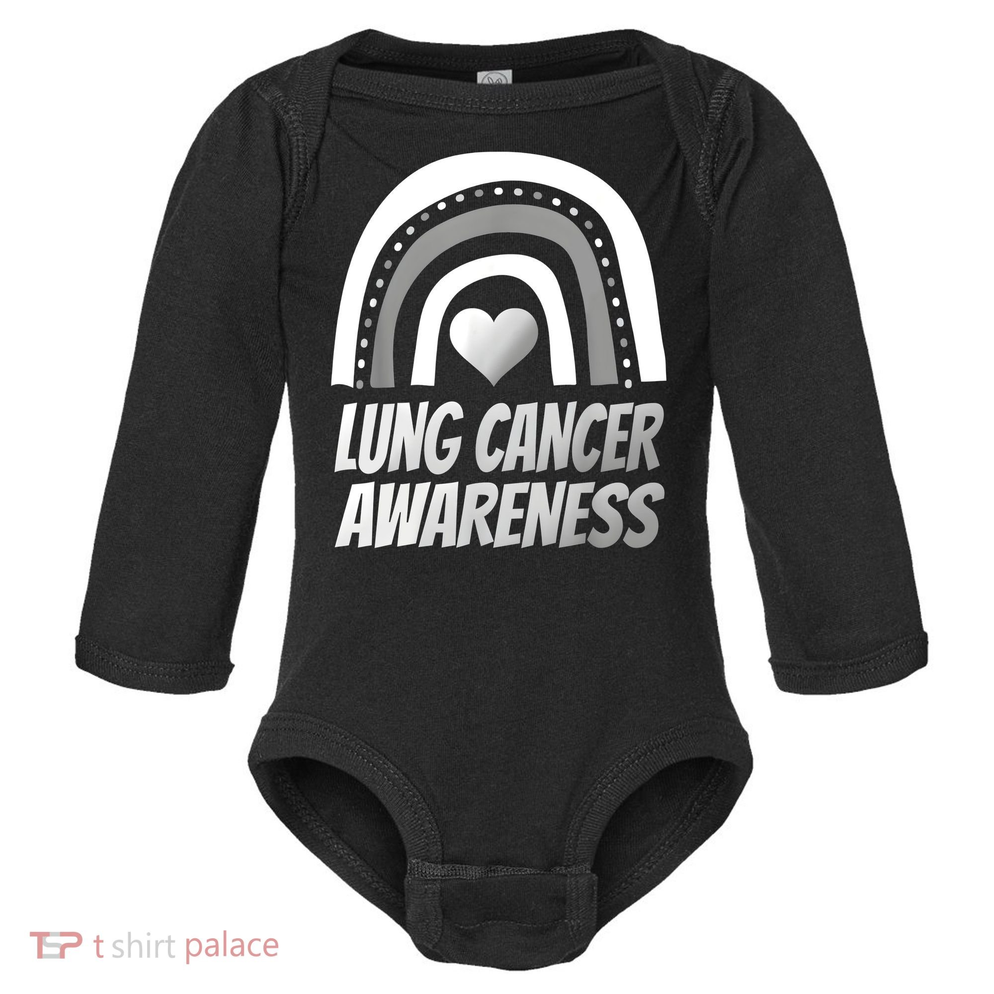 Proud Lung Cancer Rainbow Warrior Survivor Baby Long Sleeve Bodysuit