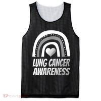 Proud Lung Cancer Rainbow Warrior Survivor Mesh Reversible Basketball Jersey Tank thumb 0