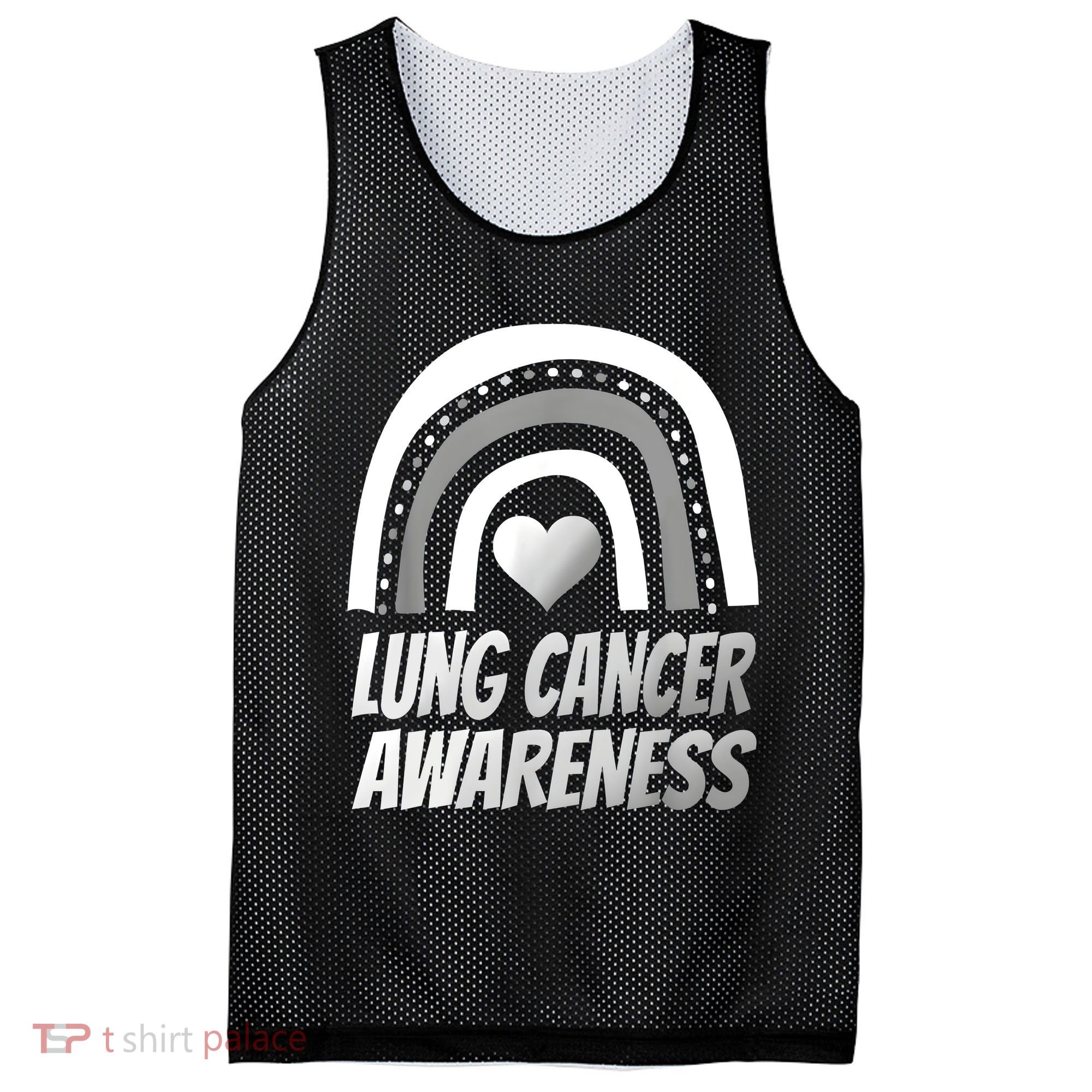 Proud Lung Cancer Rainbow Warrior Survivor Mesh Reversible Basketball Jersey Tank