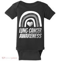 Proud Lung Cancer Rainbow Warrior Survivor Baby Bodysuit thumb 0