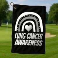 Proud Lung Cancer Rainbow Warrior Survivor Golf Towel thumb 1