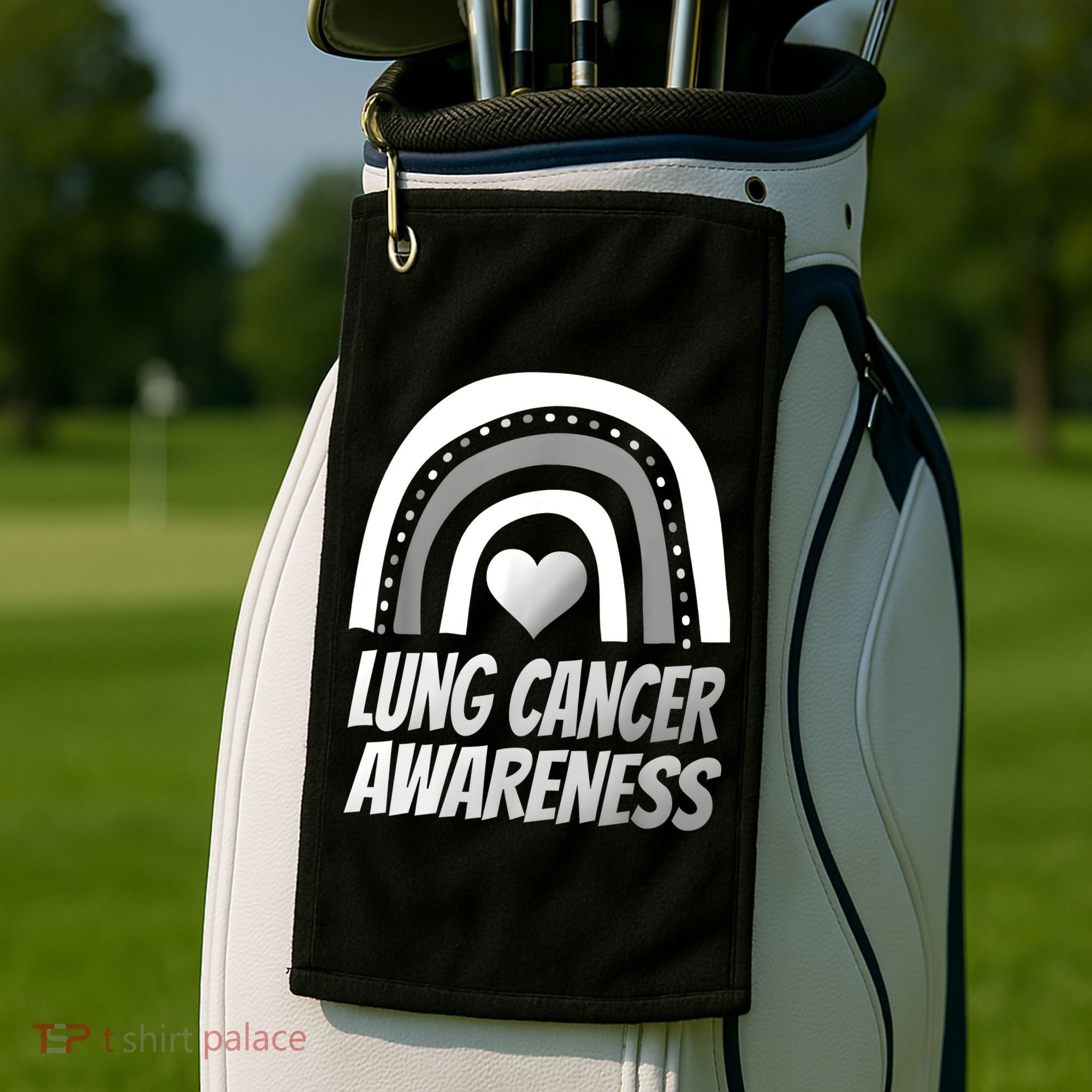 Proud Lung Cancer Rainbow Warrior Survivor Golf Towel
