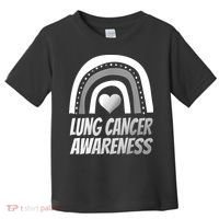 Proud Lung Cancer Rainbow Warrior Survivor Toddler T-Shirt thumb 0