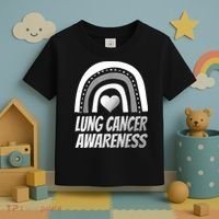 Proud Lung Cancer Rainbow Warrior Survivor Toddler T-Shirt thumb 3
