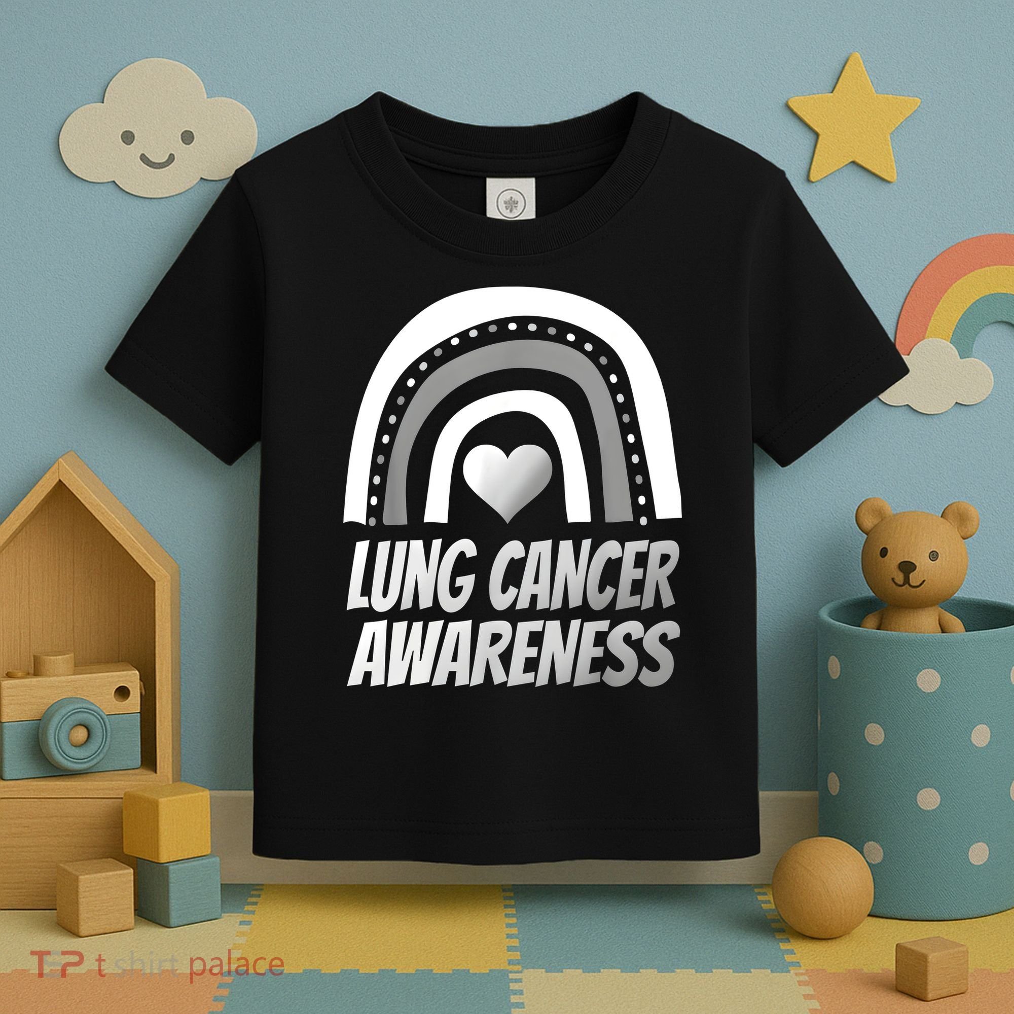 Proud Lung Cancer Rainbow Warrior Survivor Toddler T-Shirt