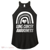 Proud Lung Cancer Rainbow Warrior Survivor Women's Perfect Tri Rocker Tank thumb 0