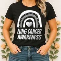 Proud Lung Cancer Rainbow Warrior Survivor Women's T-Shirt thumb 2