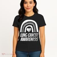 Proud Lung Cancer Rainbow Warrior Survivor Women's T-Shirt thumb 4