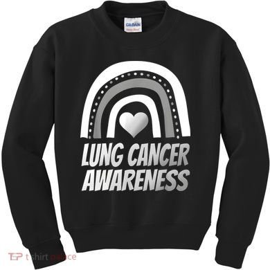 Proud Lung Cancer Rainbow Warrior Survivor Kids Sweatshirt