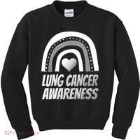 Proud Lung Cancer Rainbow Warrior Survivor Kids Sweatshirt thumb 0