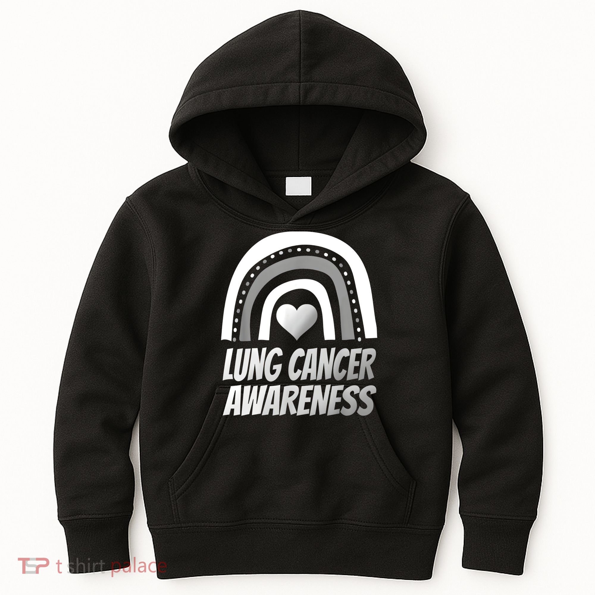 Proud Lung Cancer Rainbow Warrior Survivor Kids Hoodie