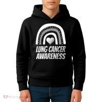 Proud Lung Cancer Rainbow Warrior Survivor Kids Hoodie thumb 4
