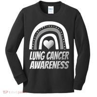 Proud Lung Cancer Rainbow Warrior Survivor Kids Long Sleeve Shirt thumb 0