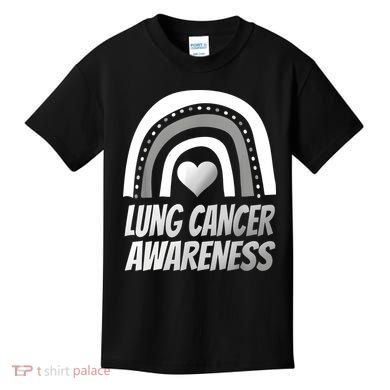 Proud Lung Cancer Rainbow Warrior Survivor Kids T-Shirt