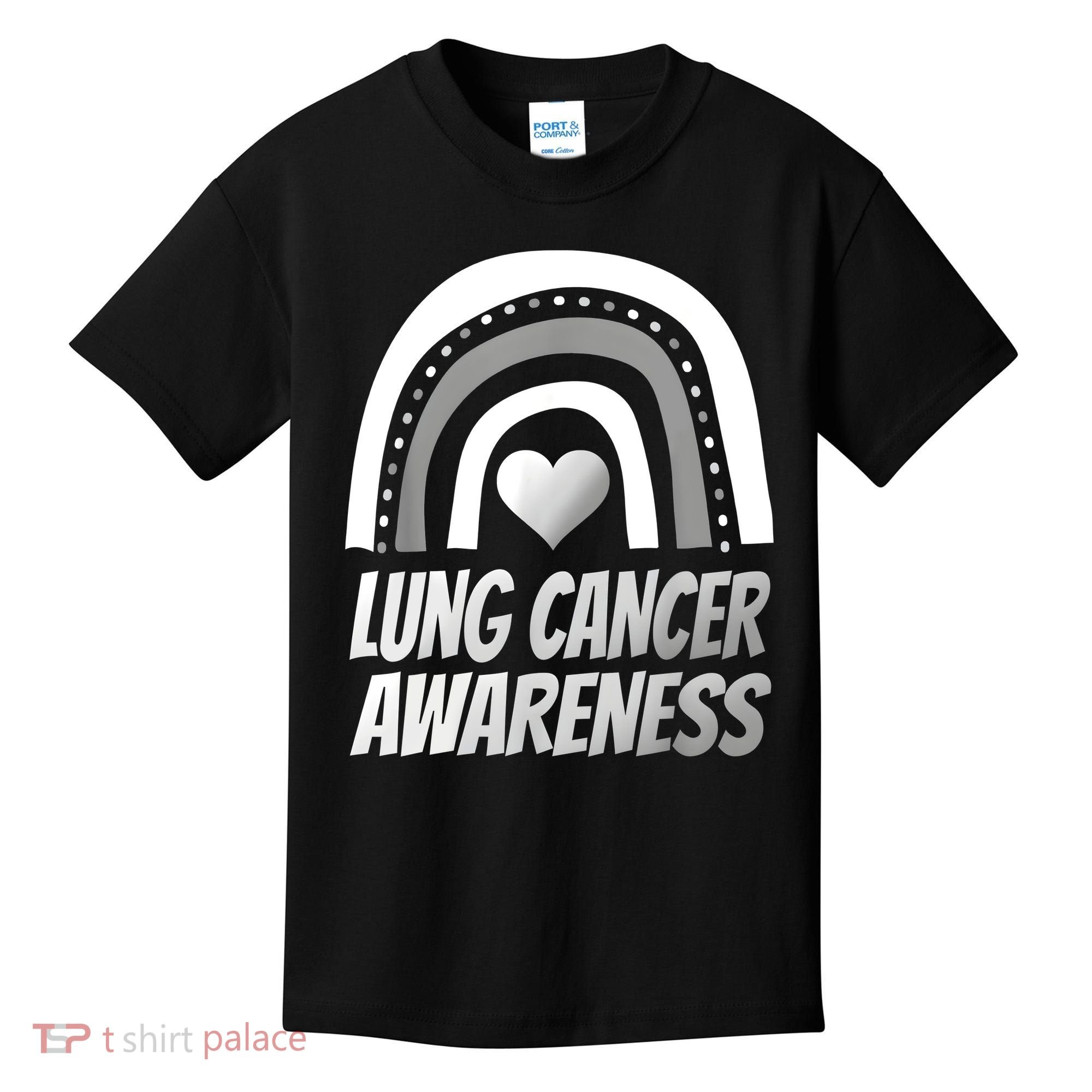 Proud Lung Cancer Rainbow Warrior Survivor Kids T-Shirt