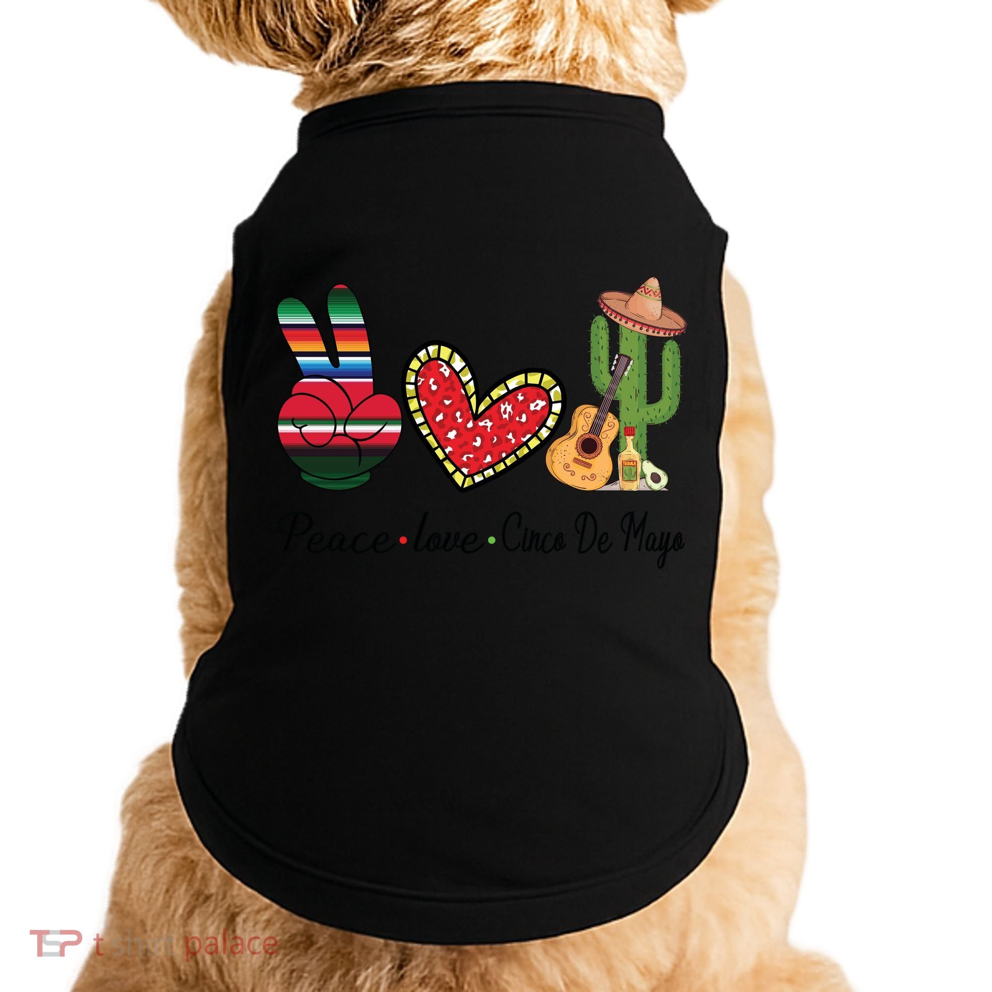 Peace Love Cinco De Mayo Fiesta Mexican Hippie Women Doggie Tank