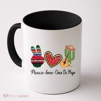 Peace Love Cinco De Mayo Fiesta Mexican Hippie Women Coffee Mug thumb 0