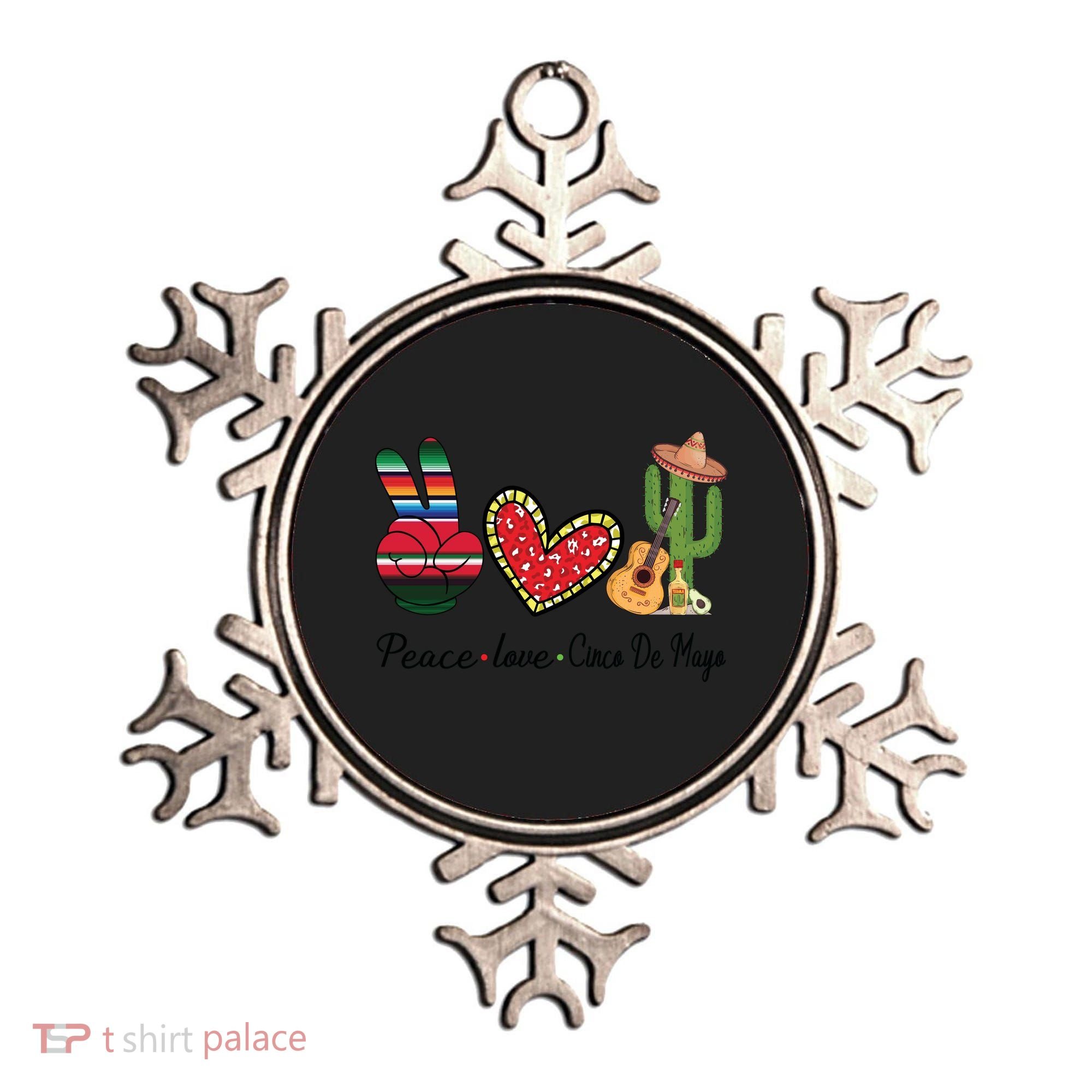 Peace Love Cinco De Mayo Fiesta Mexican Hippie Women Ornament