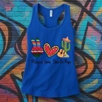 Peace Love Cinco De Mayo Fiesta Mexican Hippie Women Women's Tank Top thumb 3