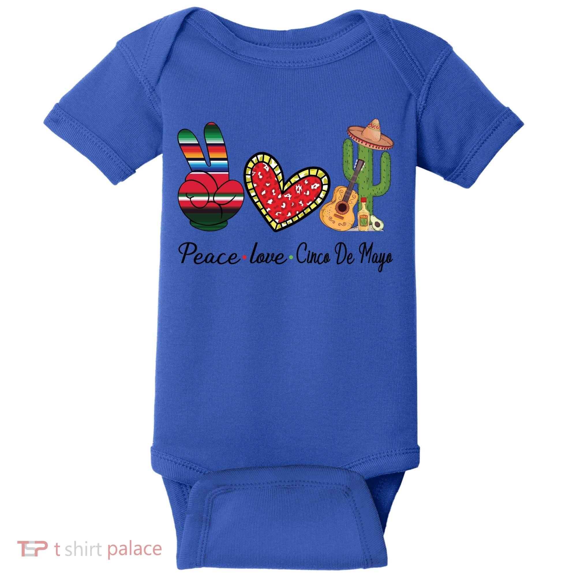 Peace Love Cinco De Mayo Fiesta Mexican Hippie Women Baby Bodysuit