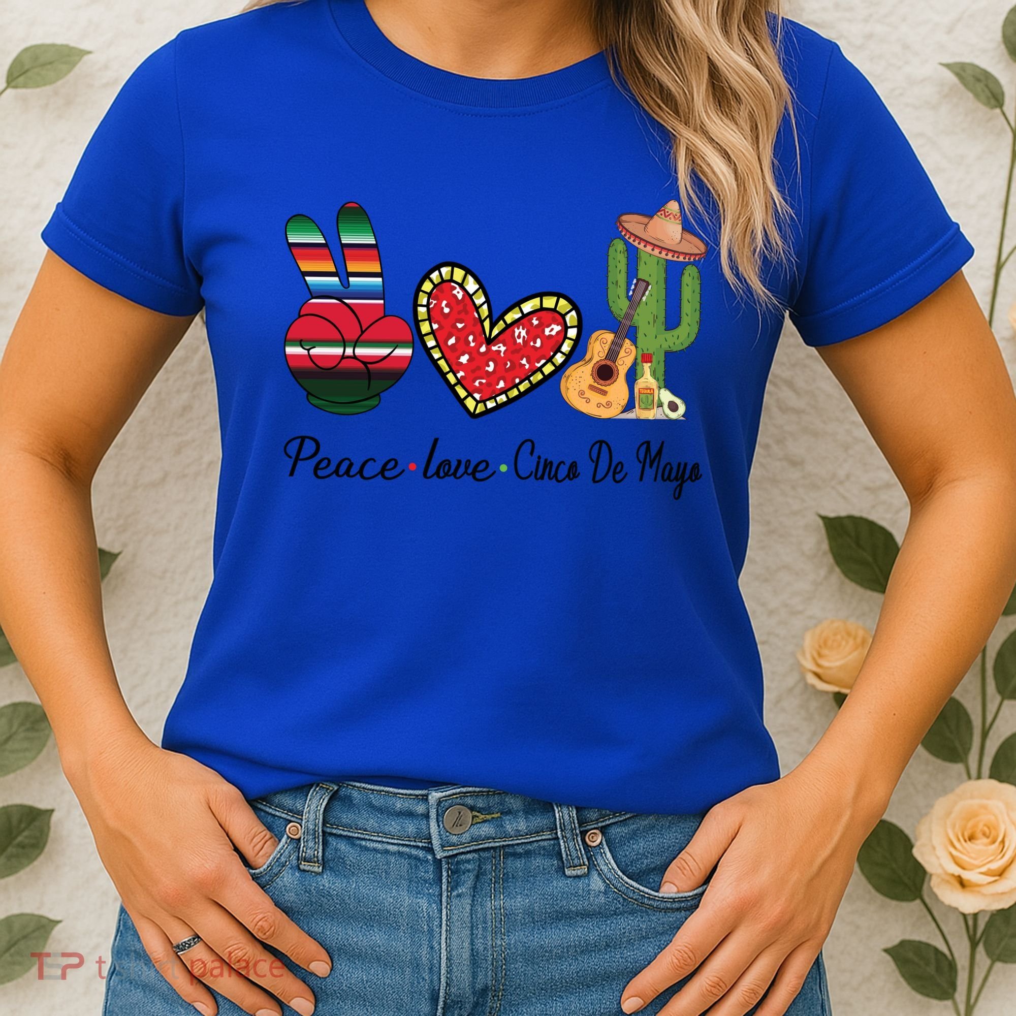 Peace Love Cinco De Mayo Fiesta Mexican Hippie Women Women's T-Shirt