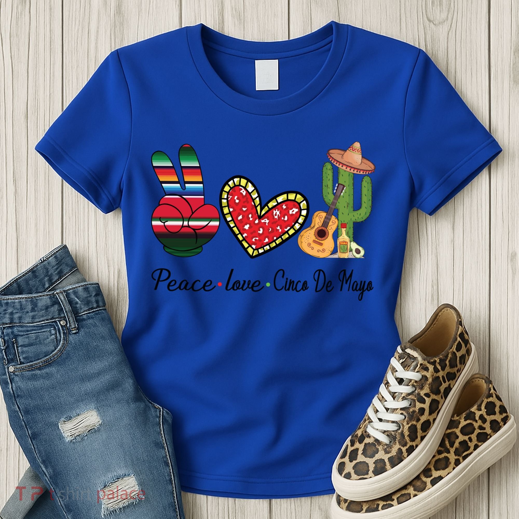 Peace Love Cinco De Mayo Fiesta Mexican Hippie Women Women's T-Shirt