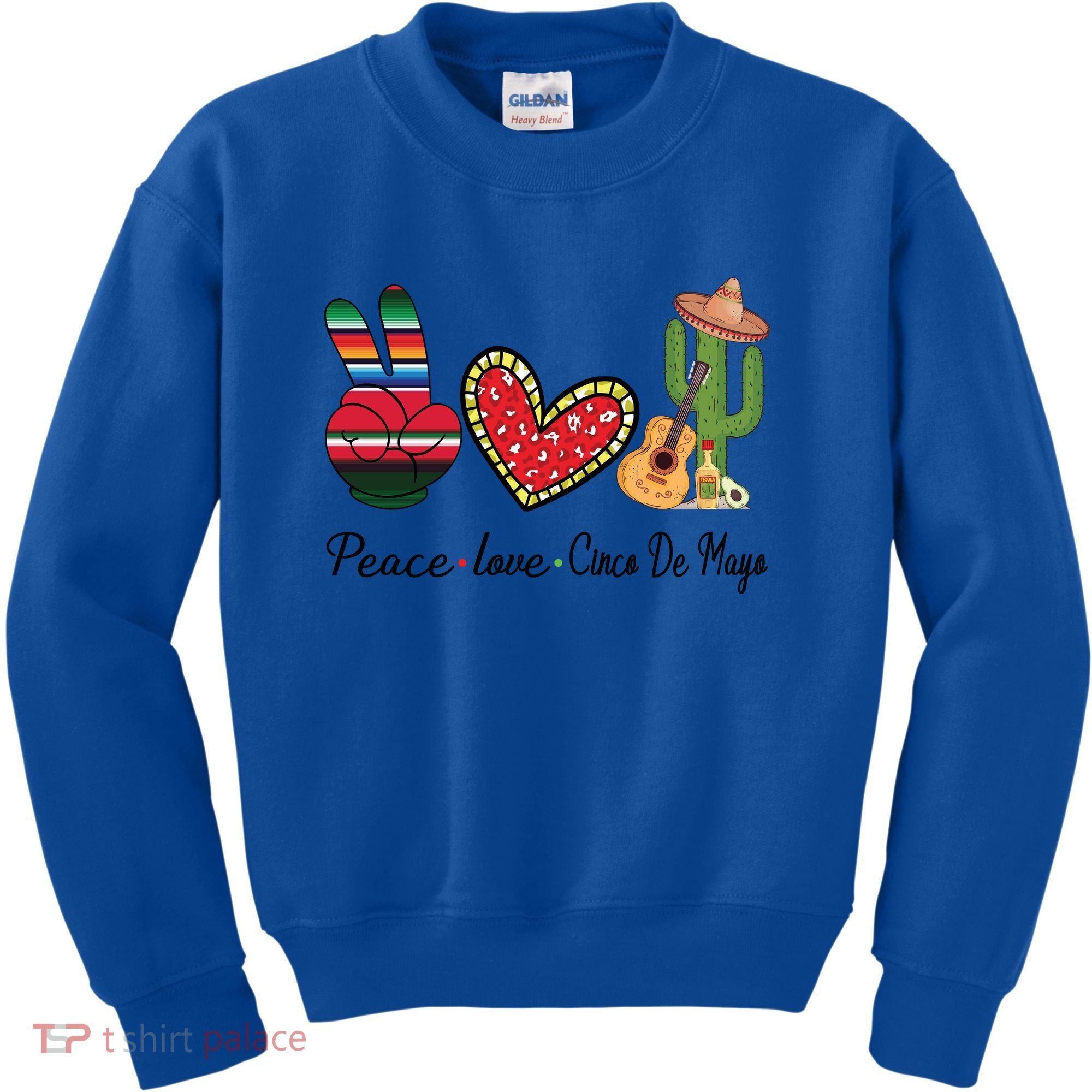 Peace Love Cinco De Mayo Fiesta Mexican Hippie Women Kids Sweatshirt