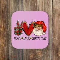 Peace Love Christmas Funny Santa Claus Happy Xmas Coaster thumb 0