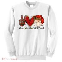 Peace Love Christmas Funny Santa Claus Happy Xmas Sweatshirt thumb 0