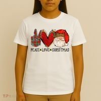 Peace Love Christmas Funny Santa Claus Happy Xmas T-Shirt thumb 4