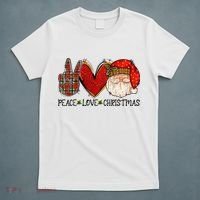Peace Love Christmas Funny Santa Claus Happy Xmas T-Shirt thumb 5
