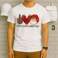 Peace Love Christmas Funny Santa Claus Happy Xmas T-Shirt thumb 6