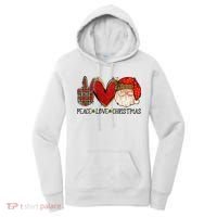 Peace Love Christmas Funny Santa Claus Happy Xmas Women's Hoodie thumb 0