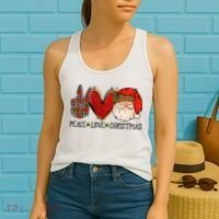 Peace Love Christmas Funny Santa Claus Happy Xmas Women's Tank Top thumb 2