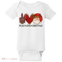 Peace Love Christmas Funny Santa Claus Happy Xmas Baby Bodysuit thumb 0