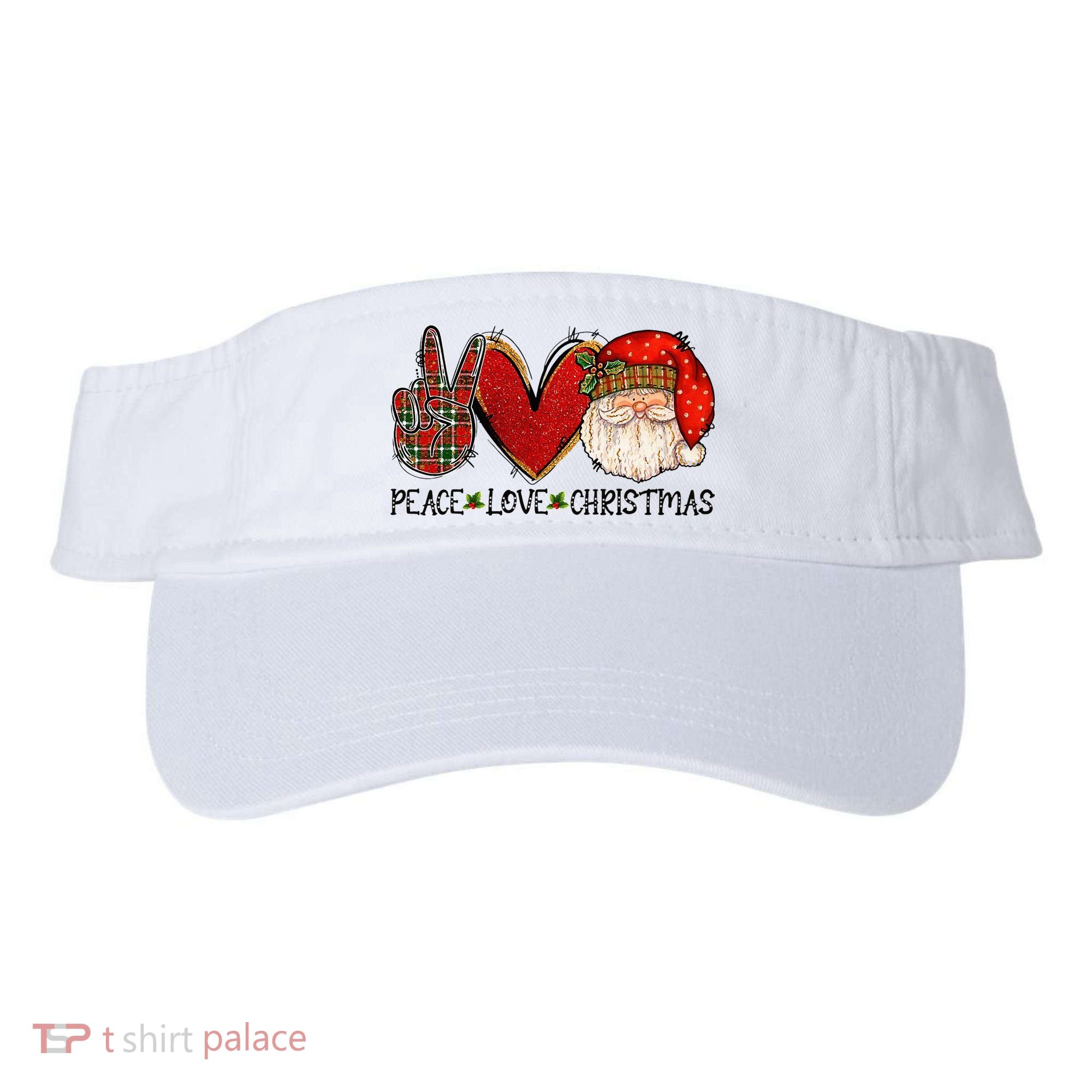 Peace Love Christmas Funny Santa Claus Happy Xmas Visor
