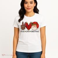 Peace Love Christmas Funny Santa Claus Happy Xmas Women's T-Shirt thumb 4