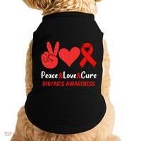 Peace Love Cure World Aids Day HIV/AIDS Awareness Doggie Tank thumb 0