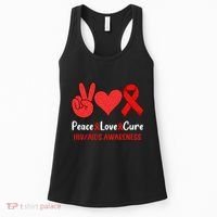 Peace Love Cure World Aids Day HIV/AIDS Awareness Women's Tank Top thumb 0